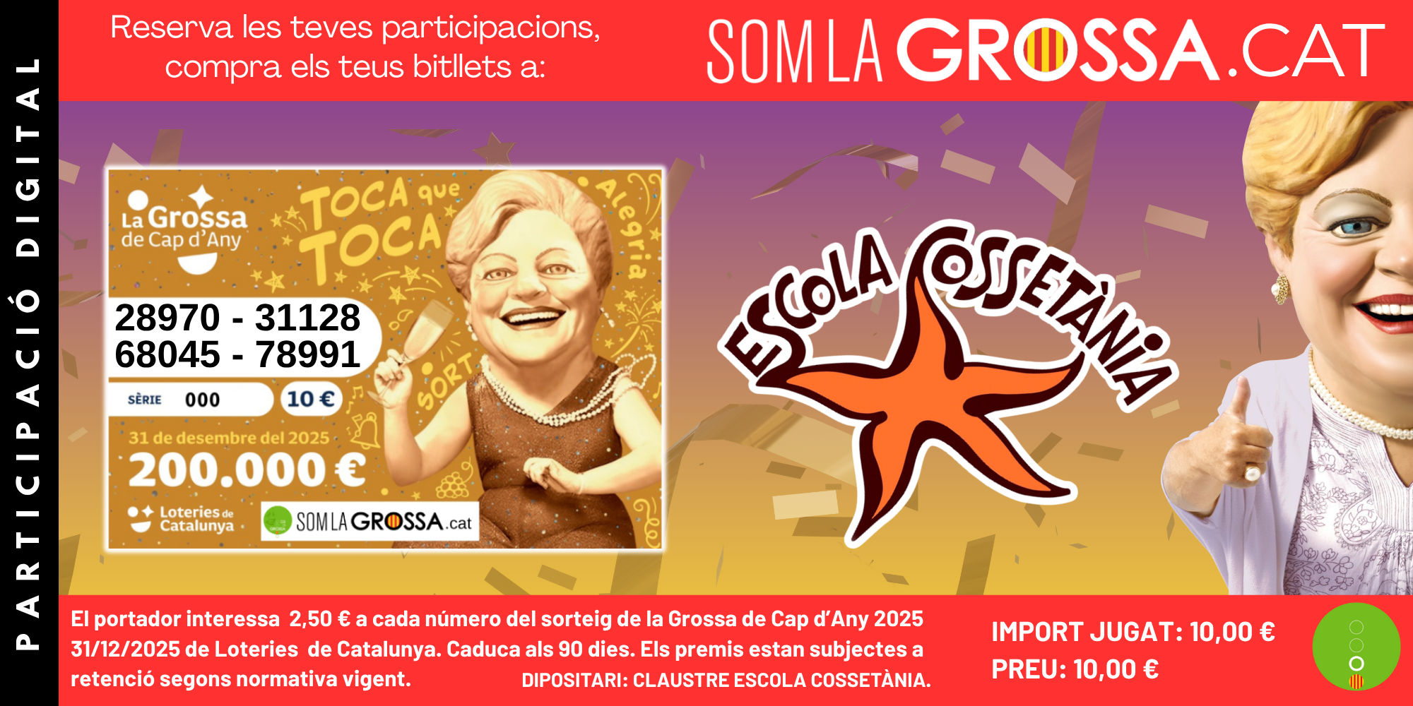 PARTICIPACIÓ DIGITAL CLAUSTRE ESCOLA COSSETÀNIA - LA GROSSA DE CAP D'ANY 2025